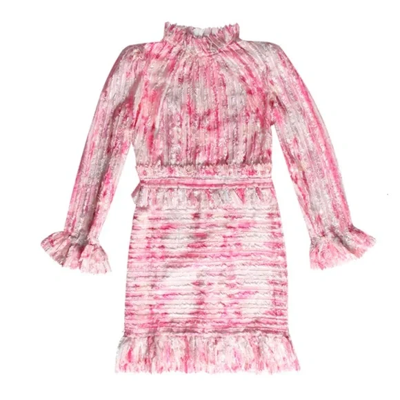 Feathered Stunning Ruffle Dress The Alessea - Picture 5 of 11